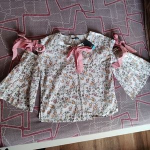 Off White Ajio Blue Top